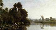 Charles-Francois Daubigny The Banks of River Sweden oil painting reproduction